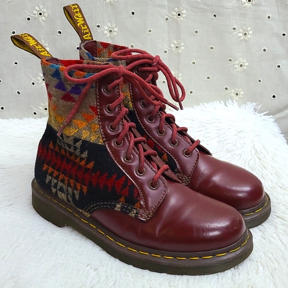 Dr. Martens Shoes - Dr Martens x Pendleton Wool Red Leather sz 9